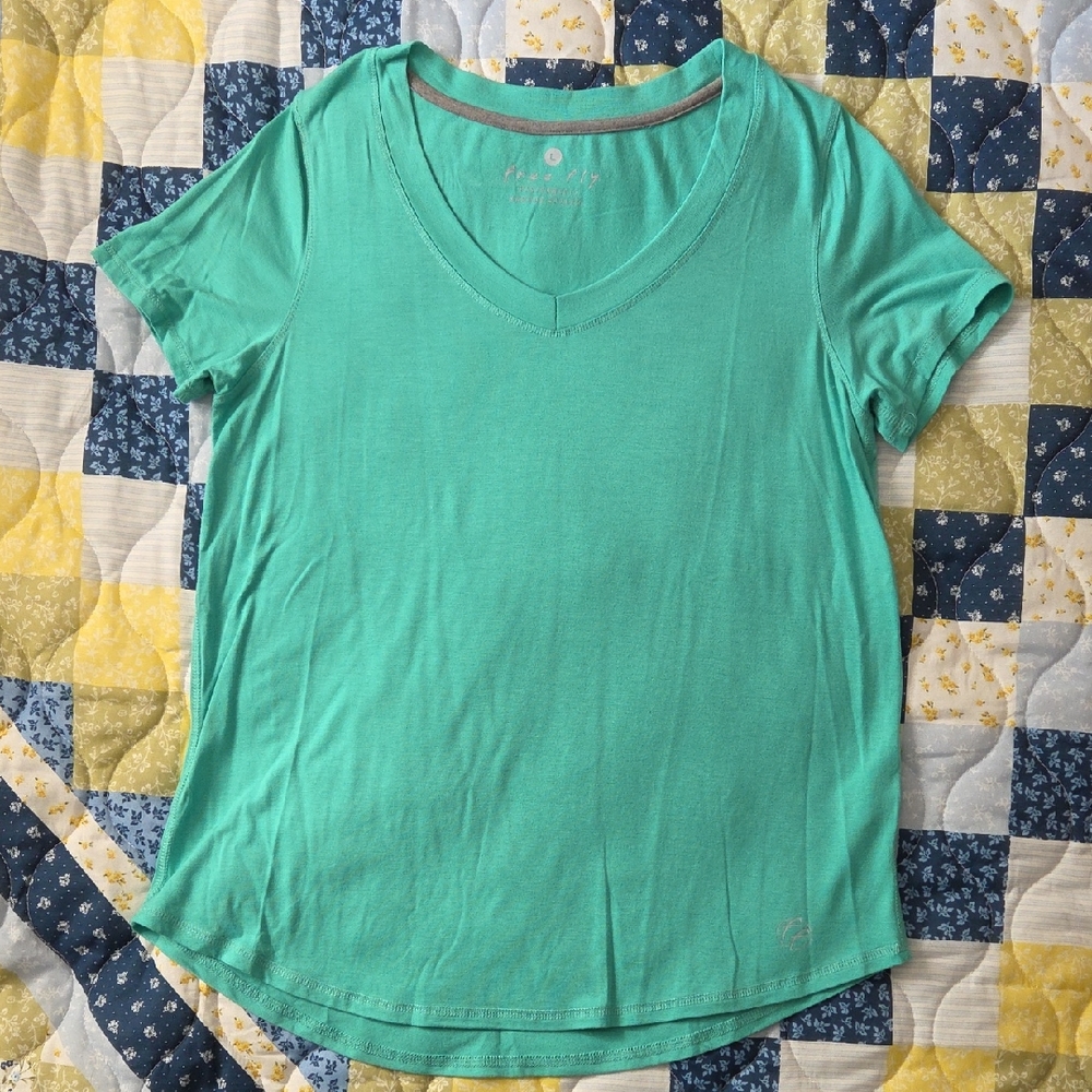 Free Fly Apparel Bamboo Teal V-Neck Short Sleeve Tee